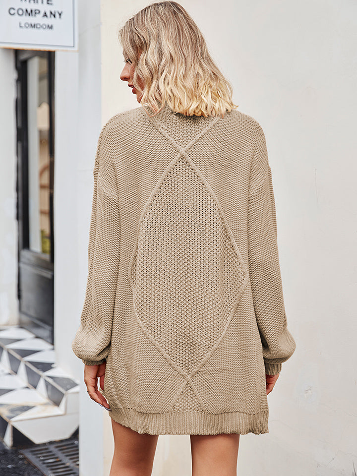 Cable-Knit Long Sleeve Cardigan