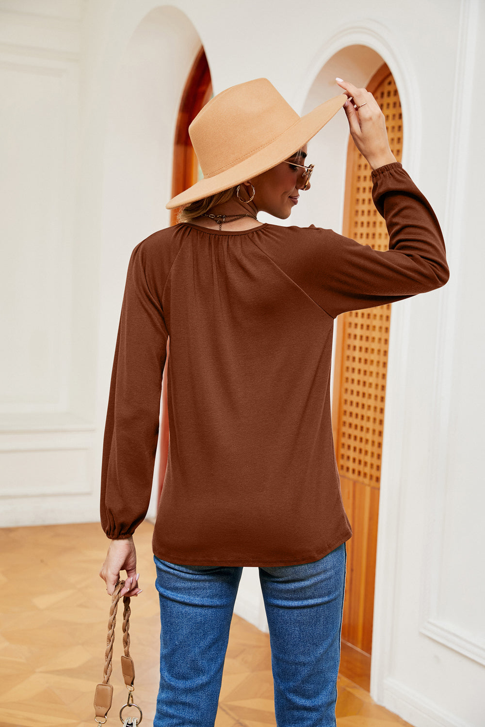 V-Neck Long Sleeve T-Shirt