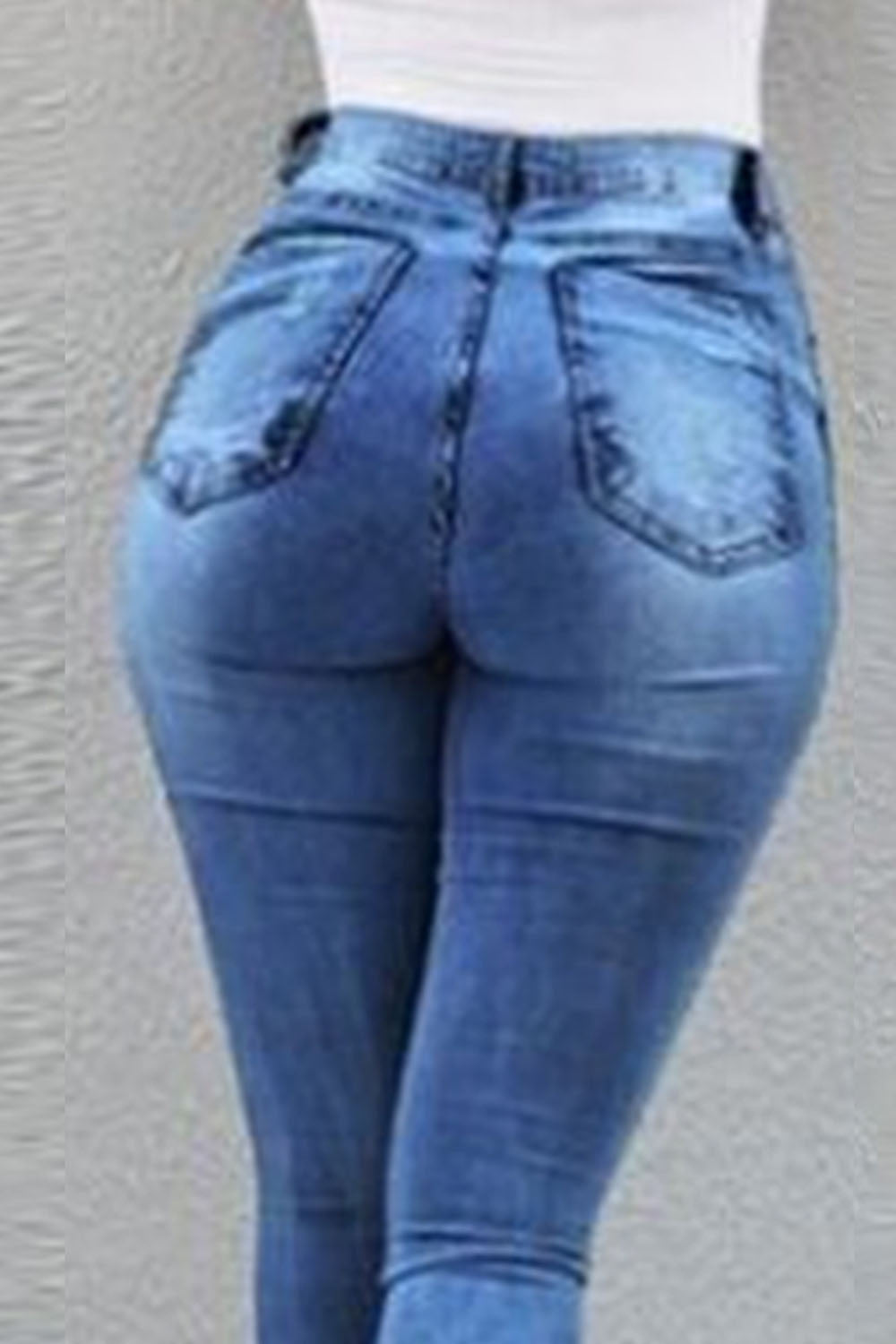 Button Fly Slit Jeans