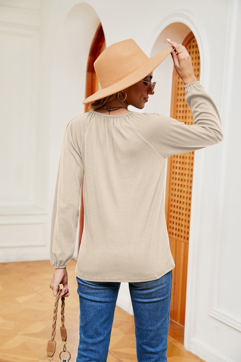 V-Neck Long Sleeve T-Shirt