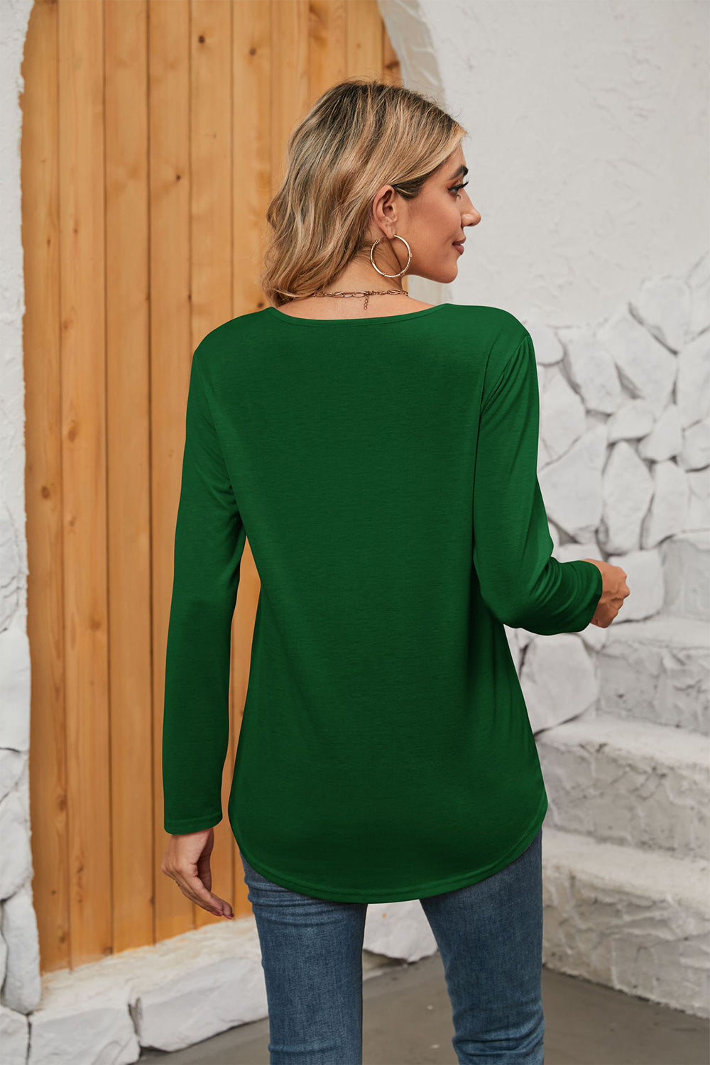 Square Neck Long Sleeve T-Shirt