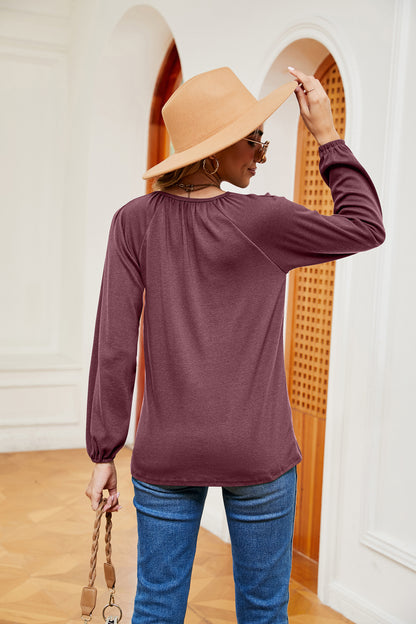 V-Neck Long Sleeve T-Shirt