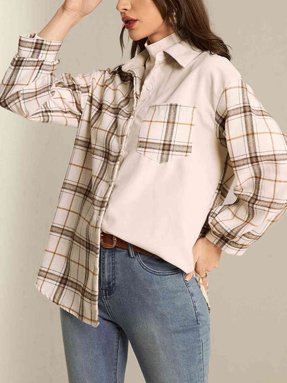 Plaid Collared Neck Button Down Shirt