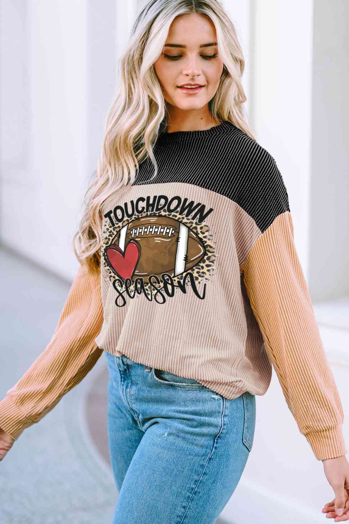 Graphic Round Neck  Long Sleeve Sweatshirt