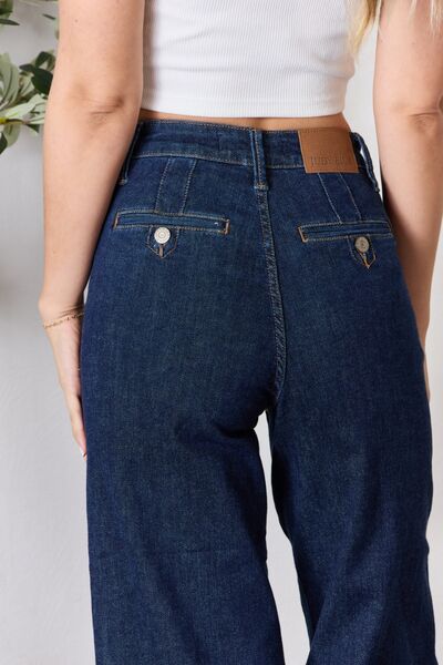 Judy Blue Full Size High Waist Cropped Wide Leg Jeans