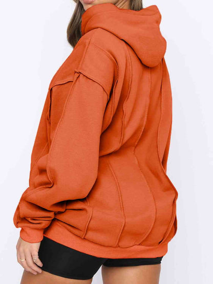 Exposed Seams Long Sleeve Hoodie