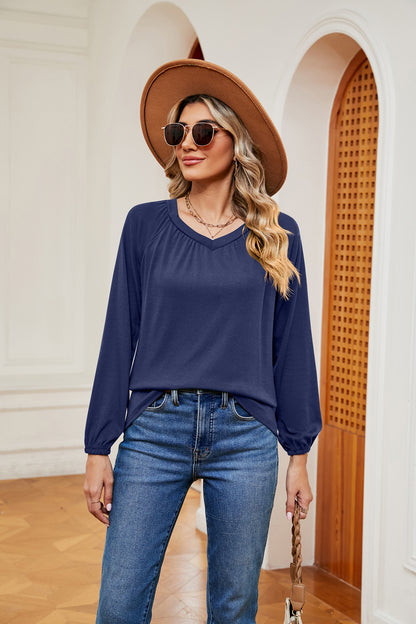 V-Neck Long Sleeve T-Shirt