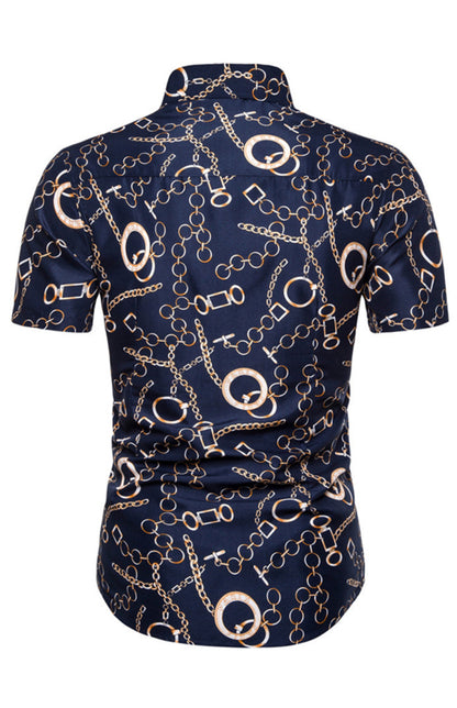 Men's Summer Fashion Short Sleeve Printed Shirt