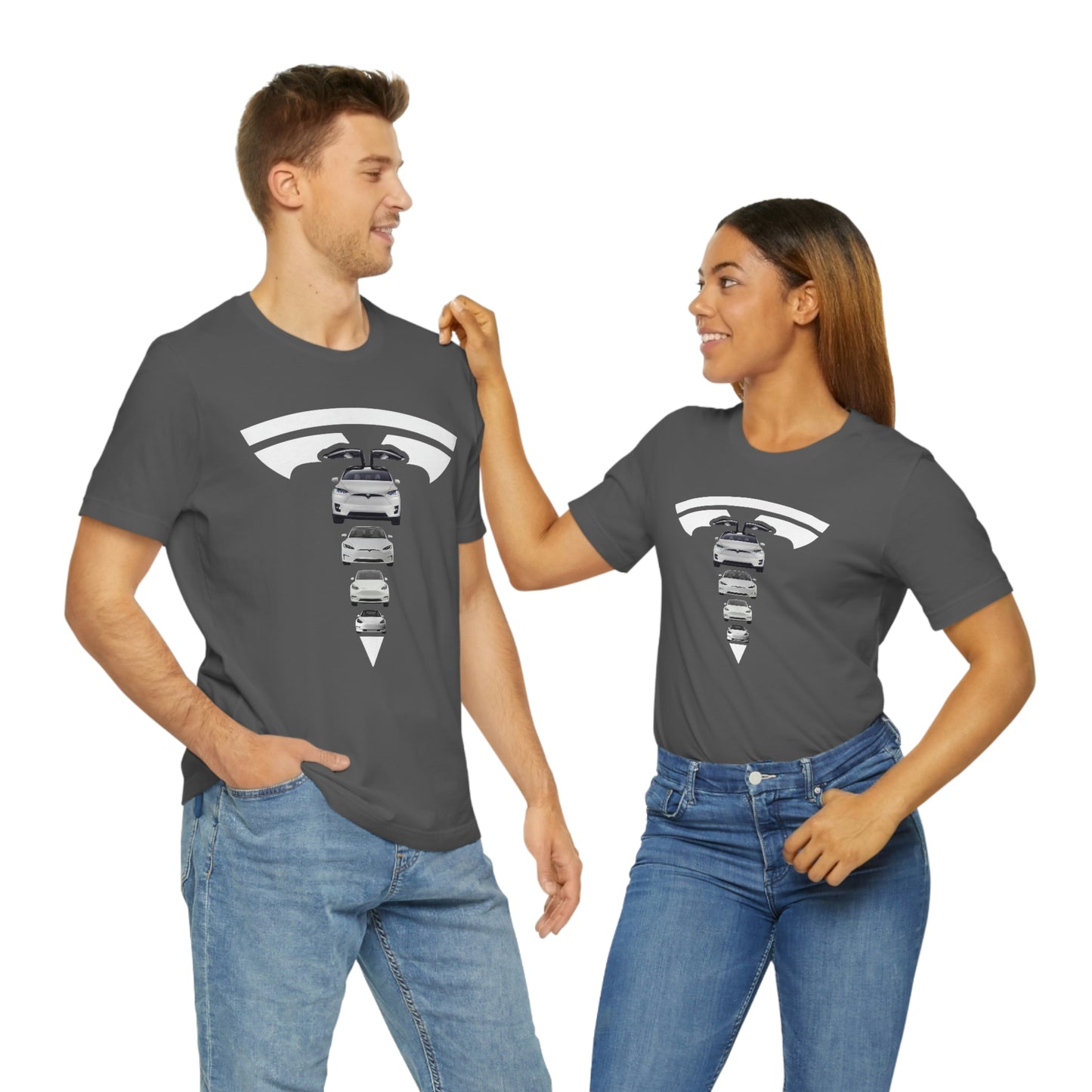 Maddison Apparel - Tesla Custom Design T Shape Logo - Short Sleeve Tee