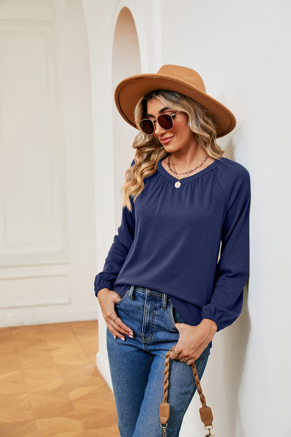 V-Neck Long Sleeve T-Shirt